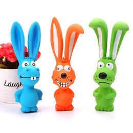 New Arrival Squeak Toys Dog Rabbit Latex Chew Dog Toy Animal Pet Squeak Toy Dog Supplies Cute Rabbit Blue Orange Green