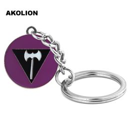 Gay Pride Lesbian Round Keychain Metal Keyring Fashion Jewellery for Lovers