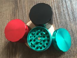 wholesale 40mm 4pcs mix colorful herbal grinder cheap herb grinder smoking metal CNC grinder for dry herb tobacco