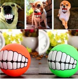 Free shipping creative Funny Pets Dog Puppy Cat Ball Teeth Toy PVC Chew Sound Dogs Play Fetching Squeak Toys Pet chien perro Supplies