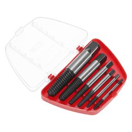 Freeshipping 6Pcs/lot Broken Bolt Screw Extractor Remover Set Easy Out Drill Bits hand Tools Kit + Plastic Case 3-22mm Different Size