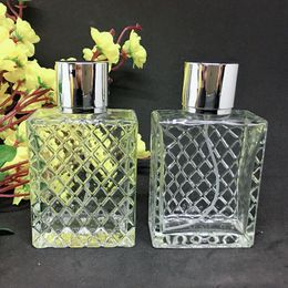 50ml Square Glass Perfume Bottle Clear Glass Spray Bottle Fragrance Packaging Bottle Refillable fast shipping F20173698