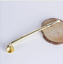 Scalable 16-22 Cm Long Rod Metal Rod Pipe Tobacco Pot Old Gold Long Pipe