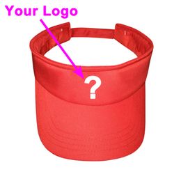 small quantity visor hat bent brim 3D stitching cotton material red youth girls adjustable size tennis baseball hat custom sport cap