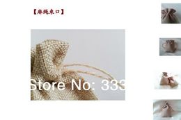 Wholesale- JLB wholesale 8x11cm 50pcs Natural Colour Jute Bag Drawstring Bags for Storage/DIY/Home Decor Free Shipping