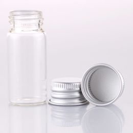 10ml Small Clear Glass Bottle Vial Pendant With Aluminium Lid For Wedding Holiday Decoration Christmas Gifts F1093