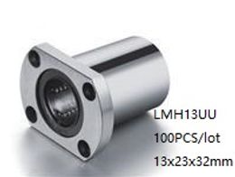 100pcs/lot LMH13UU 13mm linear ball bearings oval flanged linear bushing motion bearing 3d printer parts cnc router 13x23x32mm