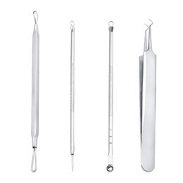 4Pcs Blackhead Remover Acne Pimple Comedone Extractor Whitehead Removal Tool Kit for Men Women Facial Care Skin