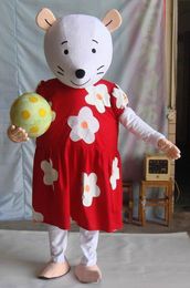 2018 Discount factory sale a white mouse mascot costume with two big eyes for adult to wear for sale