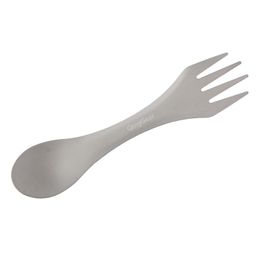 QingGear Titanium Camping Hiking Tableware Spork Fork Spoon Utensil Outdoor Picnic Gadget Outdoor Cooking with nylon Pouch