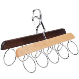 Stylish Wood Closet Organiser Rack with Metal Hanger for Silk Scarf Ties and Belt Free Shipping QW8945