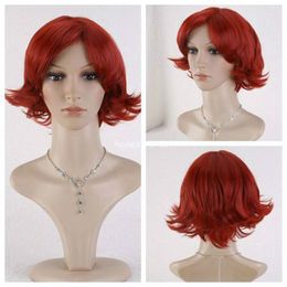 Anime MEN Wine Red Ghoul Touka Kirishima Short Cosplay Wavy Curly Hair New Wig