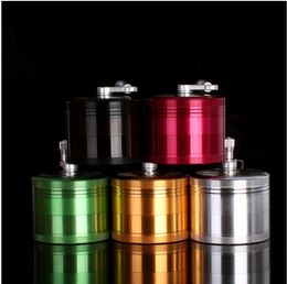 Aluminum alloy 4 layer metal grinder hand crank smoke semi automatic grinder smoke
