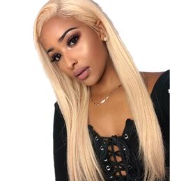 13x4 Blonde Lace Front Wigs 613 Indian Human Hair Straight Wig Pre Plucked Hairline for Women