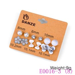 3set Fashion Rhinestone Stud Earrings Set for Women Female Metal & Simulated Pearl Disco Ball Ear Studs Pusety Aros E0016