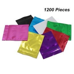 7.5x10cm 1200 Pieces Colorful Aluminum Foil Self Sealing Food Storage Packaging Pouch Foil Mylar Food Valve Zipper Resealable Packing Bags