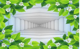 Custom Photo Wallpaper 3D Stereo Original fresh green hand-painted green leaf white flower 3D minimalist background wall TV Background Wal