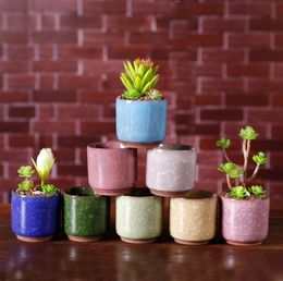 Ice Crack Flower Pots Succulent Garden Plants Pot Mini Thumb Desk Office Flowerpots Ceramic High Quality SN1285