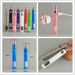 UGO V EVOD Passthrough Battery 510 Thread Micro USB 650 900 mah E Cig Vape Batteries fit 510 ego t atomizer China Direct