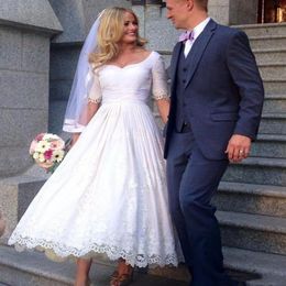 Wholesale Tea Length Wedding Dresses Vintage Style for
