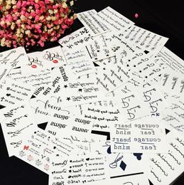 100 Pcs Set Faux Tatouage étanche Lettre Arabe Motif D Amour Autocollant De Tatouage Temporaire Pour Hommes Femmes Poignet Jambe De Tatouage Corps