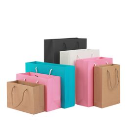 20 Sizes Kraft Paper Bag Brown Paper Gift Bag Paper Shopping Bag Food Packing Bags 5 Colours