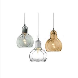 Modern Glass Pendant Light Fashion Bar Stair Decorative Small Pendant Lamp Smoke Gray,Clear,Amber Dia 110mm 180mm