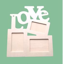 love picture frames UK - DIY Photo Frame Hollow Love Wooden Family Photo Picture Frames Blank DIY Paint Picture Photo Frame Home Art Decor