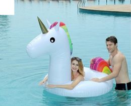 175cm Inflatable Floats Inflatable Unicorn Ride-On pool toys for kids Unicorn inflatable float mattress Swimming Ring Water Raft