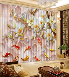 3D Waterfall scenery Curtains Window Curtain Living room Modern style Curtains For Bedroom European