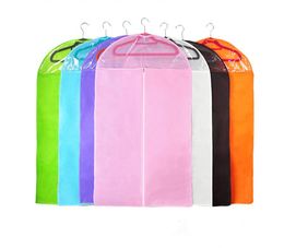 100pcs/lot Non-woven Clothing Dustproof Cover Suits Coats Dust Clothes Garment Bag Storage Protector Organiser Bag SN1343