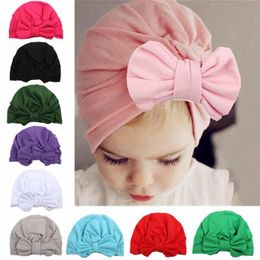 6pcs 1 lot fit for 7m18m newborn baby hat soft bowknot candy color baby girls caps cotton beanie infant hat factory cost wholesale