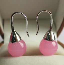 Livraison gratuite noble femme 12 mm rose gem perles boucle d'oreille