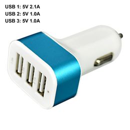 new Triple USB Universal Car Charger 3 Port Car-charger Adapter Socket 2.1A 1A Car Styling USB Charger For iPhone Samsung LG