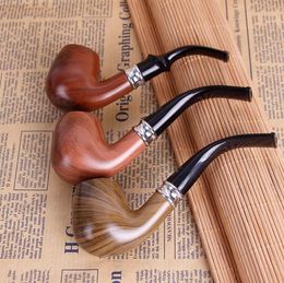 New curved hammer, imitation wood, resin, pipe, hammer, portable filter, men's smoking set.