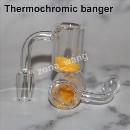smoking pipes Bucket Bangers 14mm Male Female Colour Changing Quartz Thermochromic Banger Nails For Glass Bongs Dab Rigs