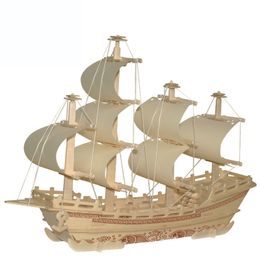 Novo Enigma de Madeira 3D DIY Montagem Modelo Navio para Crianças Brinquedos Educacionais Montado Produtos Tamanho 40 * 10 * 35cm Ordem de Custo de fábrica 1 Pçs ou mais