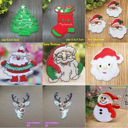 Christmas patches for clothing iron on patches embroidery patch applique parches diy gifts set stickers for clothes