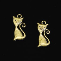 92pcs Zinc Alloy Charms Antique Bronze Plated cat Charms for Jewelry Making DIY Handmade Pendants 25*12mm