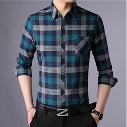 VXO 2018 New Brand Men's Plaid Shirt Male Long Sleeve Shirt Plus Size Youth Office Business Casual Men Classical Casual