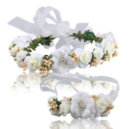 Bridal garland, Korean bridesmaid, headwear, hoop, wrist flower, wedding accessories.