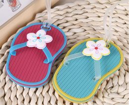 100pcs Flip Flop Shape Luggage Tag Trunk Cards Strip Suitcase Label Bags Tags Travel Accessories Wedding Party Souvenir Cute sli