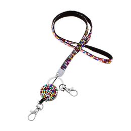 Bling Crystal Rhinestone LANYARD with Retractable Reel Cell Phone Strap 37 Colours For Choose