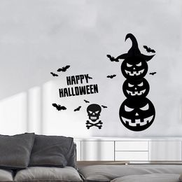 new fashion halloween wall stickers decorated cool pumpkin bat bedroom living painting door room decorative wall stickers