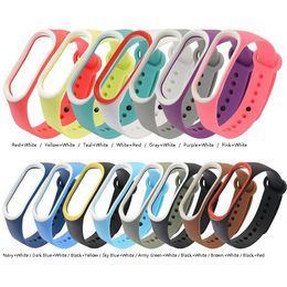 silicon strap for xiaomi Mi band 3 wrist strap smart band Miband 3 strap mi band 3 double colors bracelet