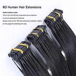 brown highlighted hair extensions Canada - Customized Color Available 6D Human Hair Extensions 9A Black Blonde Brown Ombre Highlight 100Strands 100gram set Can Be Styled With Iron