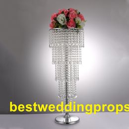acrylic wedding centerpieces Canada - European Acrylic Crystal candlestick Flower Stands decorative wedding centerpieces chandelier decoration wedding flower stand best0129