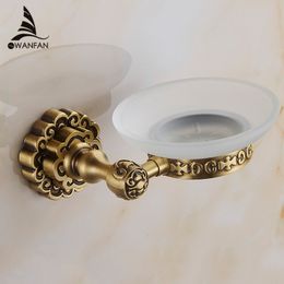 Soap Dishes Antique Finish Solid Brass Wall Mounted Soap Holder Bath Storage Art Carving Bathroom Accessories Soap Dish 10705F