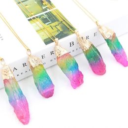 Luxury Natural Crystal Necklace Durable Water Drop Shape Pendant Easy To Carry Women Jewelry Chain Colorful Delicate 5cn BB