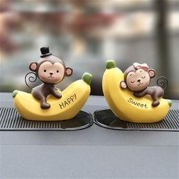 Creative Cute Monkeys Love Dashboard Decorations Car Home Office Ornaments Best Holiday Gift (LOVE/Monkey Banana)